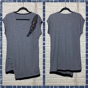 Gray beaded dress Women's Size Medium